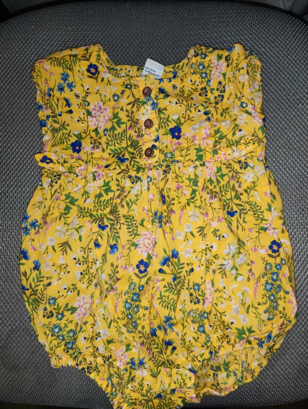Old Navy Baby Girl Yellow Flower Romper 6-12 Month
